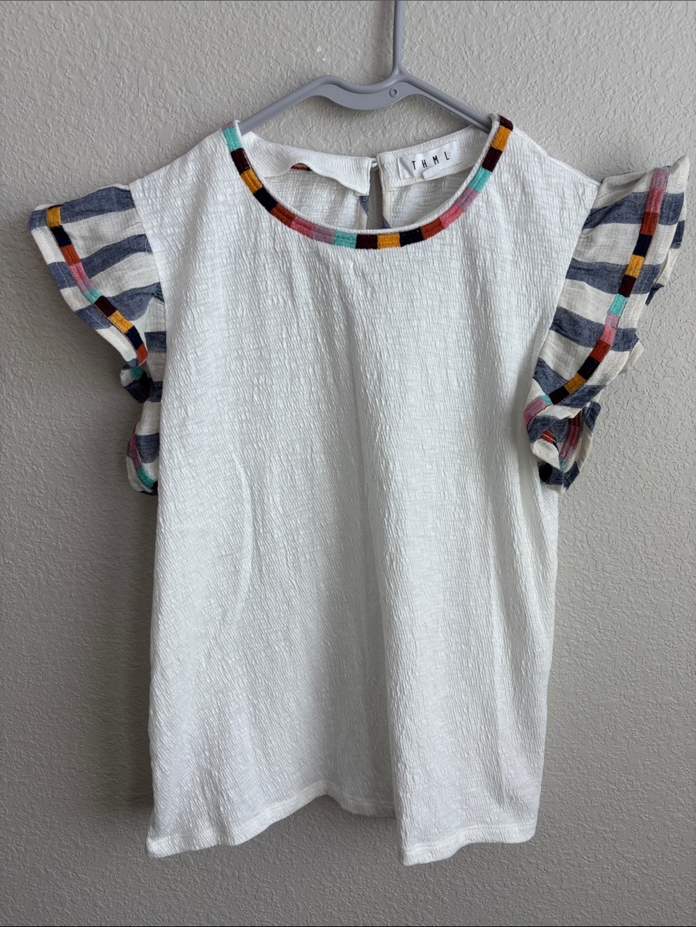 THML White Blouse with Embroidery Detail size Small